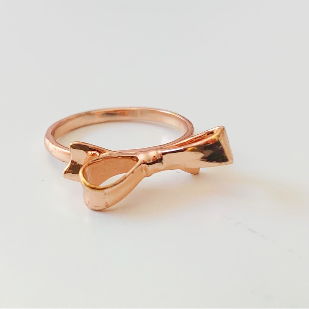 Kate Spade 🎀 Metallic Rose Gold Skinny Bow Ring